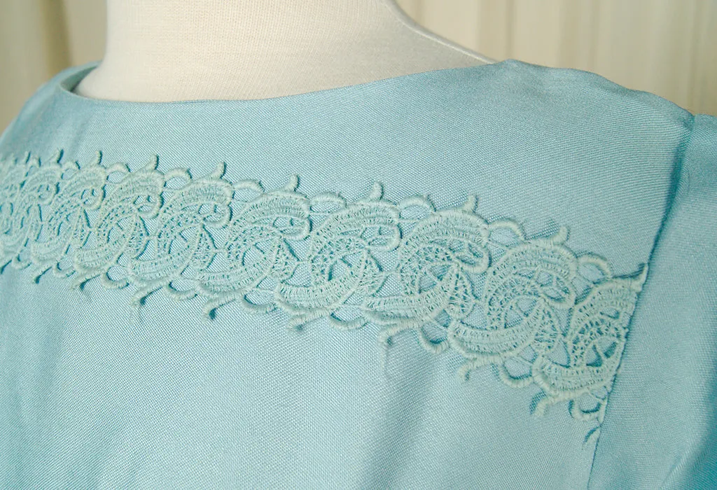1960s Blue Shift w Coat Dress
