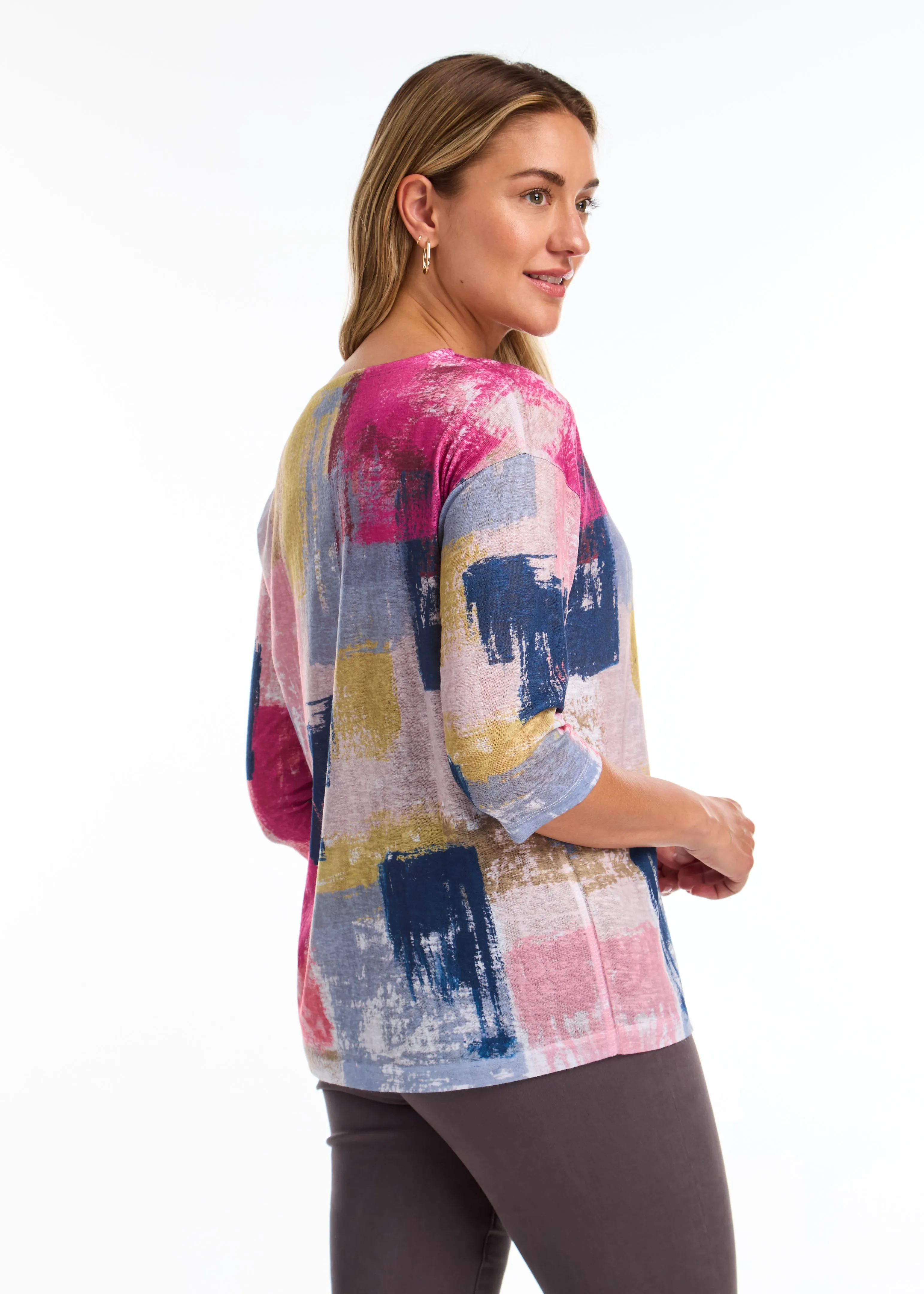 3/4 Sleeve Drop Shoulder Top