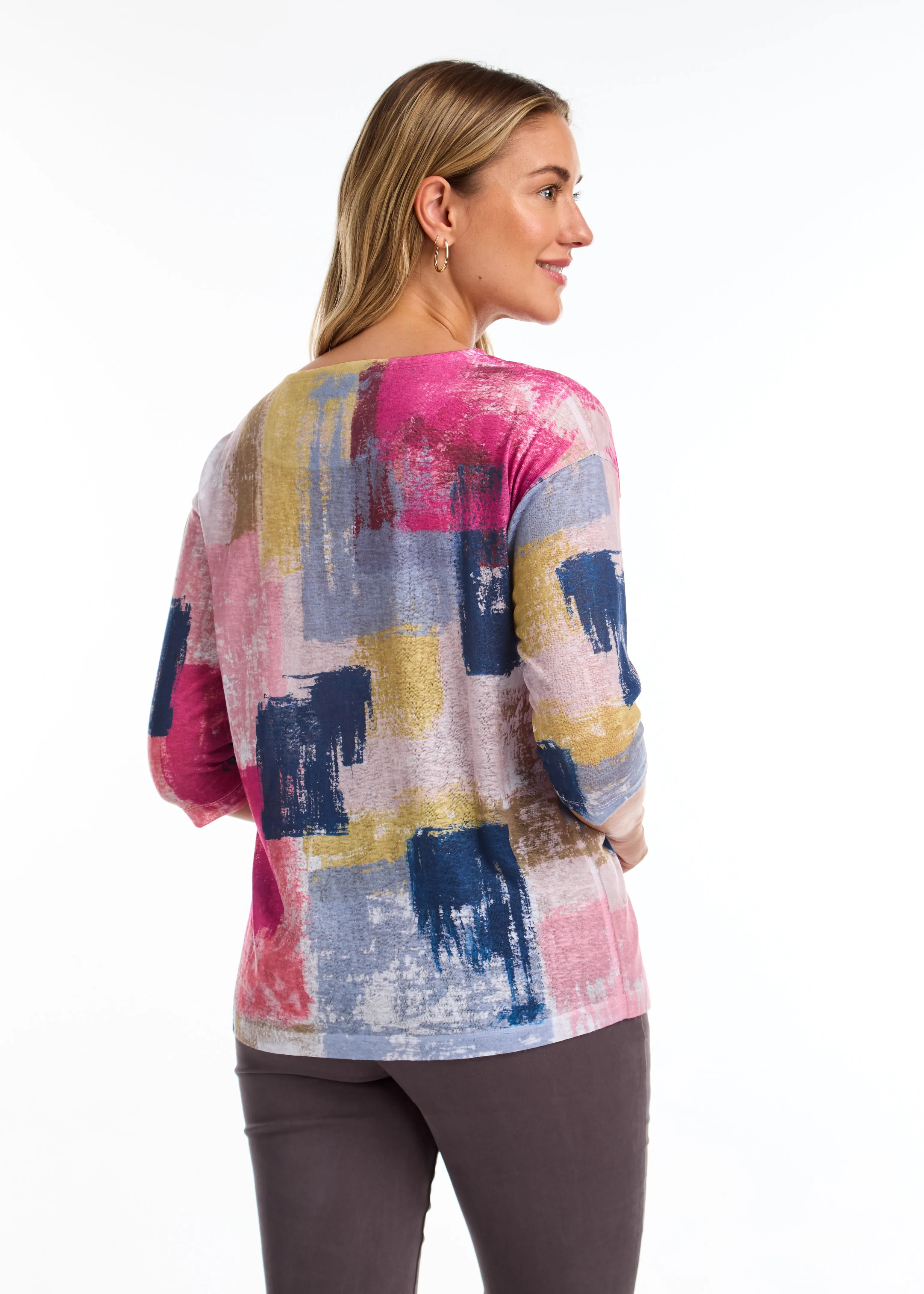 3/4 Sleeve Drop Shoulder Top