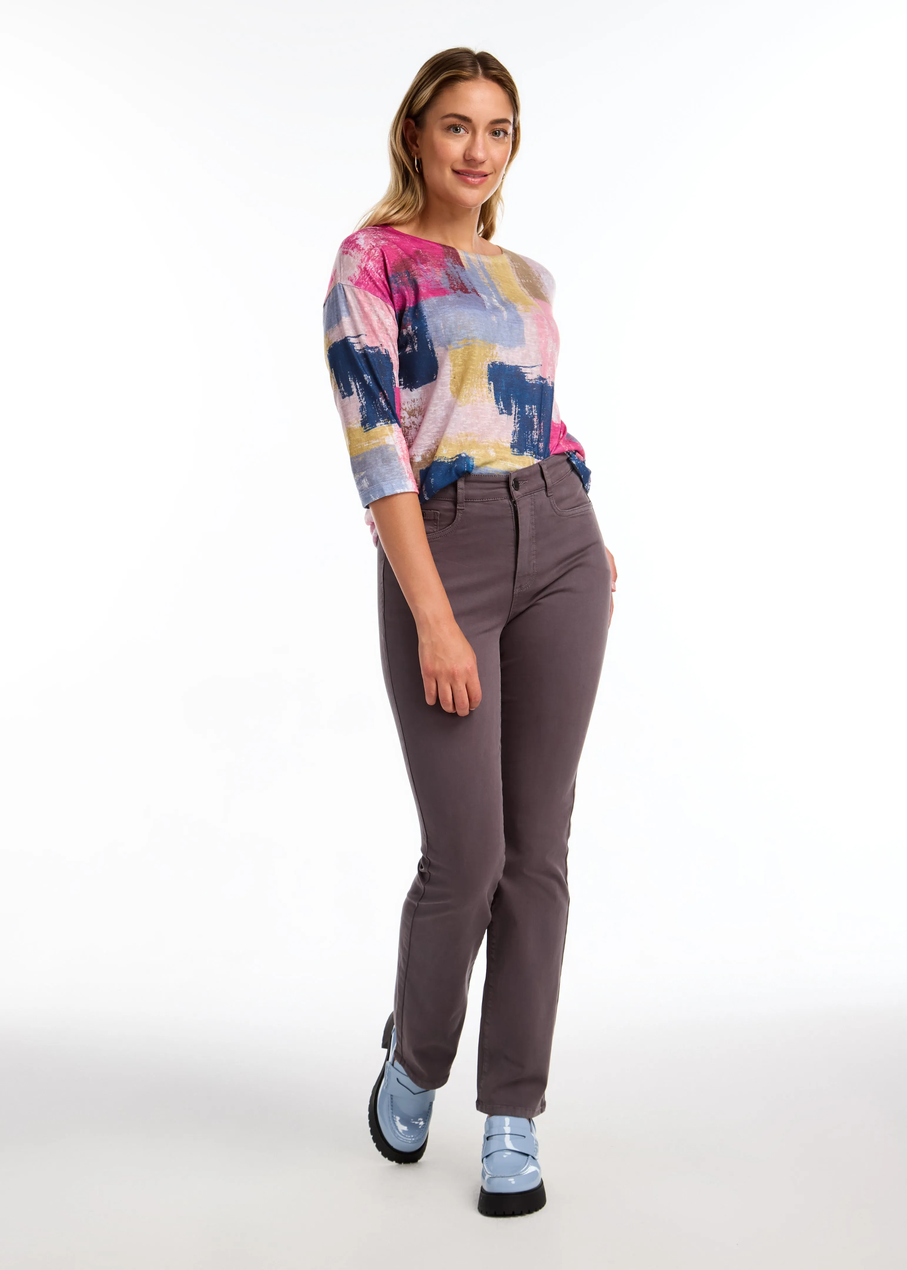 3/4 Sleeve Drop Shoulder Top