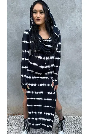 5D x Stellar Dust Cowl Hooded Maxi Dress