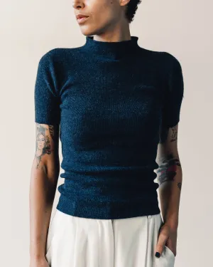 7115 Mockneck Fitted Tee, Indigo