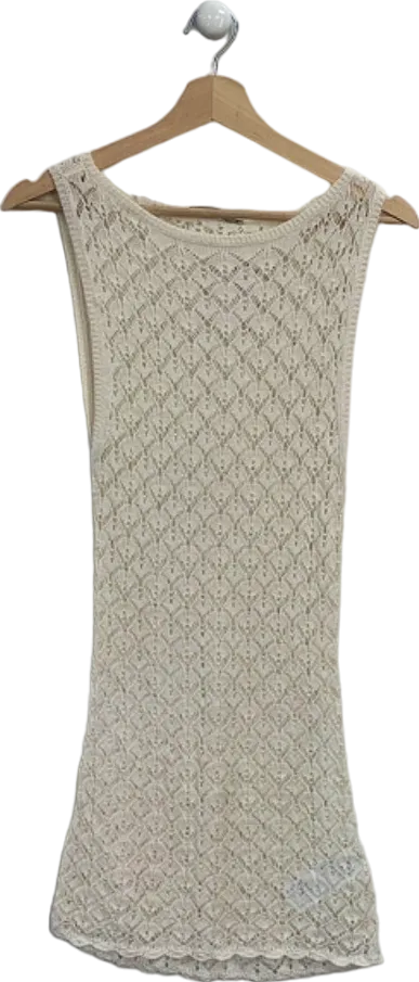 Abercrombie & Fitch White Lace Crochet Sleeveless Top XXS