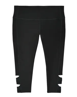 Alton Cropped Tights with Mesh Detail | Black