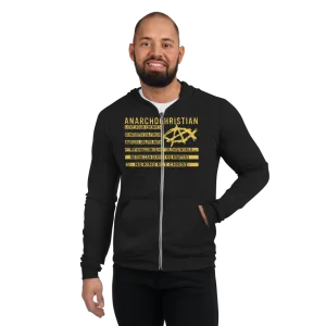 AnarchoChristian No King But Christ - Christian Flag Unisex zip hoodie