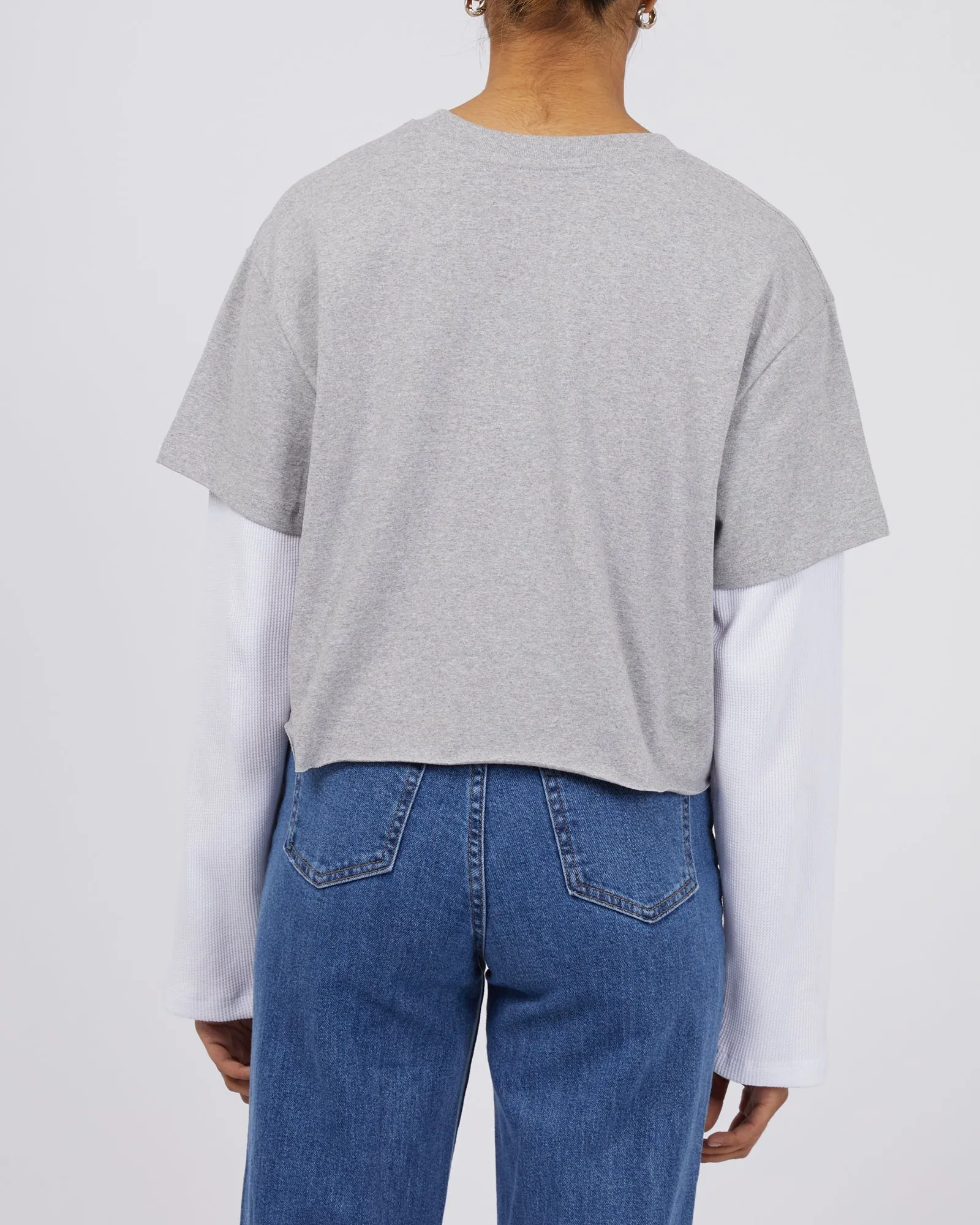 Athletics Dept Crop Tee Grey Marle