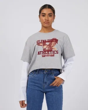 Athletics Dept Crop Tee Grey Marle