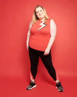 Averie Lightning Bolt Graphic Tank | Orange / Coral