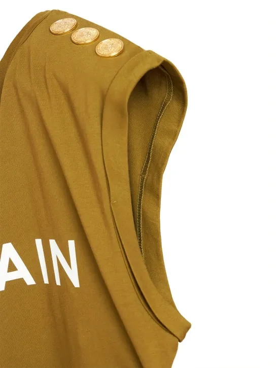 Balmain   Logo print organic cotton tank top 