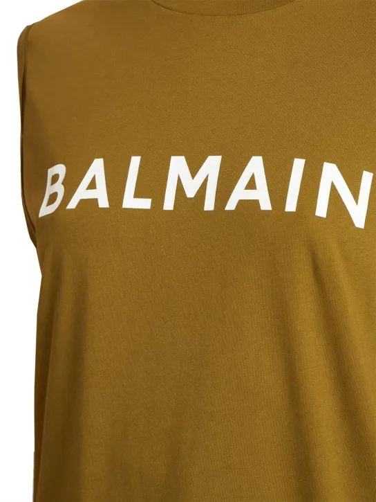 Balmain   Logo print organic cotton tank top 