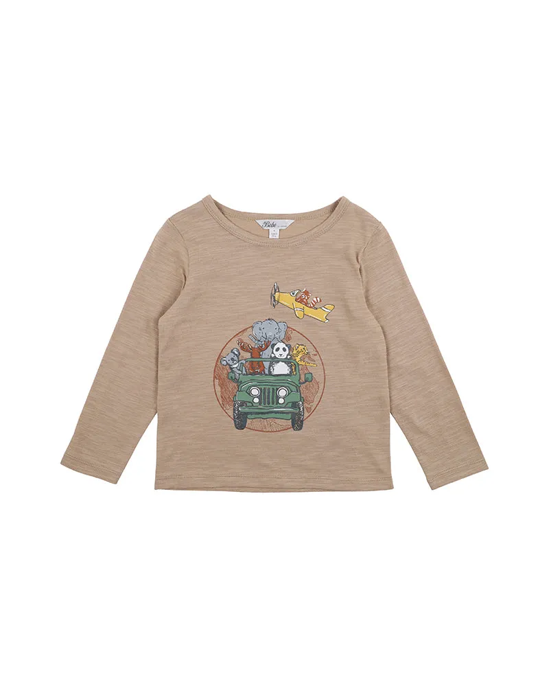 Bebe Scout Adventure L/S Tee - Latte (Size 000-5)
