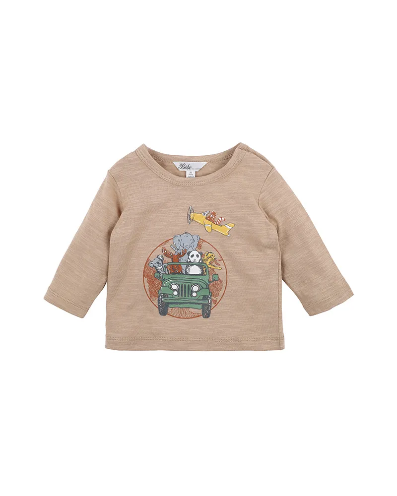 Bebe Scout Adventure L/S Tee - Latte (Size 000-5)