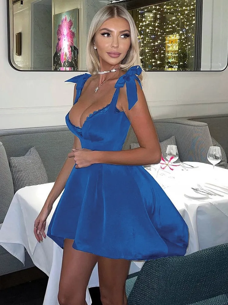 BerriesJam - 2024 Y2K Bandage A Line Deep V Neck Party Dress