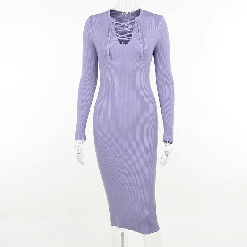 BerriesJam - 2024 Y2K Elegant Sexy Crochet Long Sleeve Christmas Dress