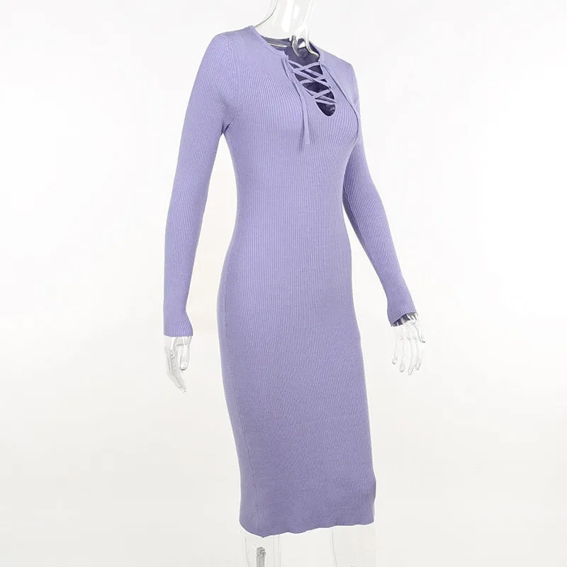 BerriesJam - 2024 Y2K Elegant Sexy Crochet Long Sleeve Christmas Dress