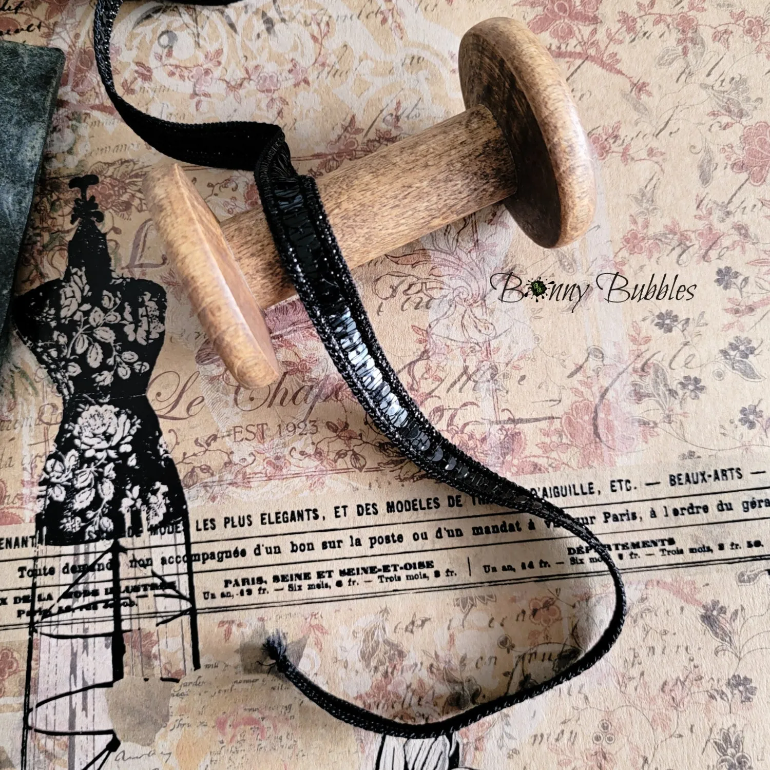 Black Sequin Trim, BB6168