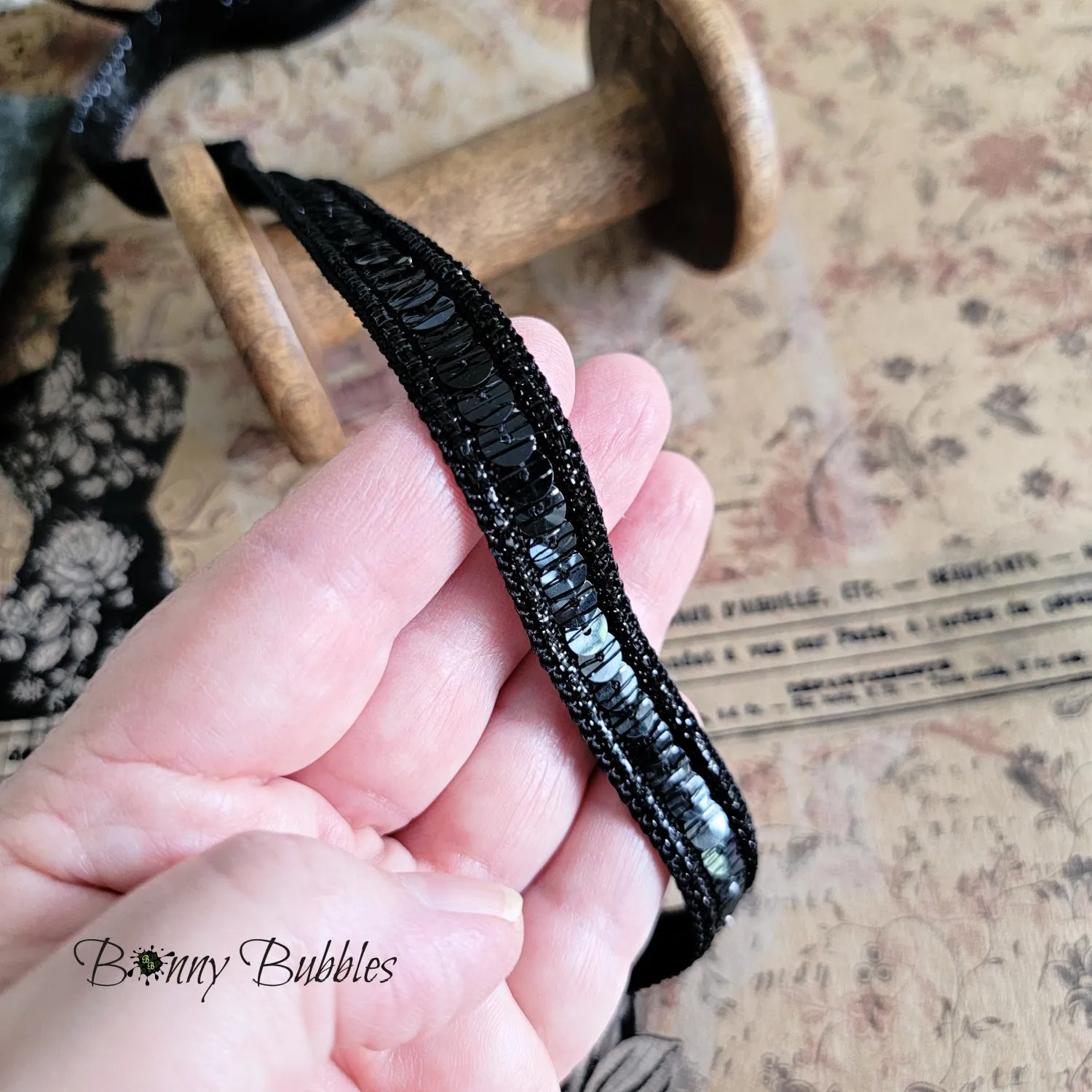 Black Sequin Trim, BB6168