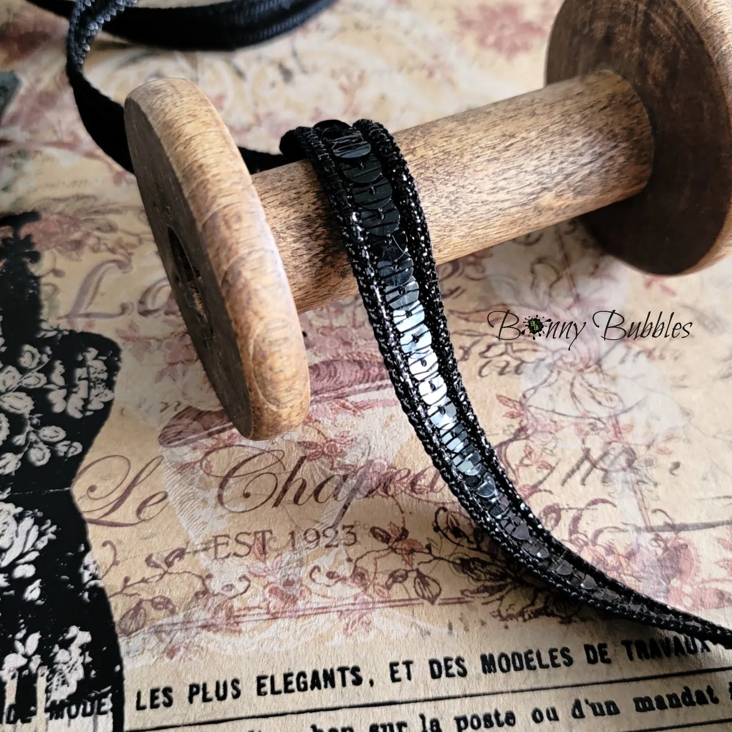 Black Sequin Trim, BB6168