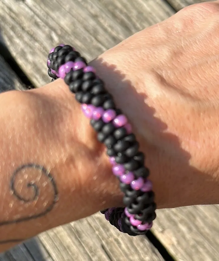 Black twist crocheted bracelet