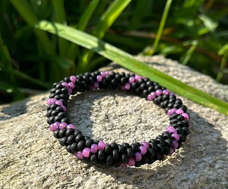 Black twist crocheted bracelet