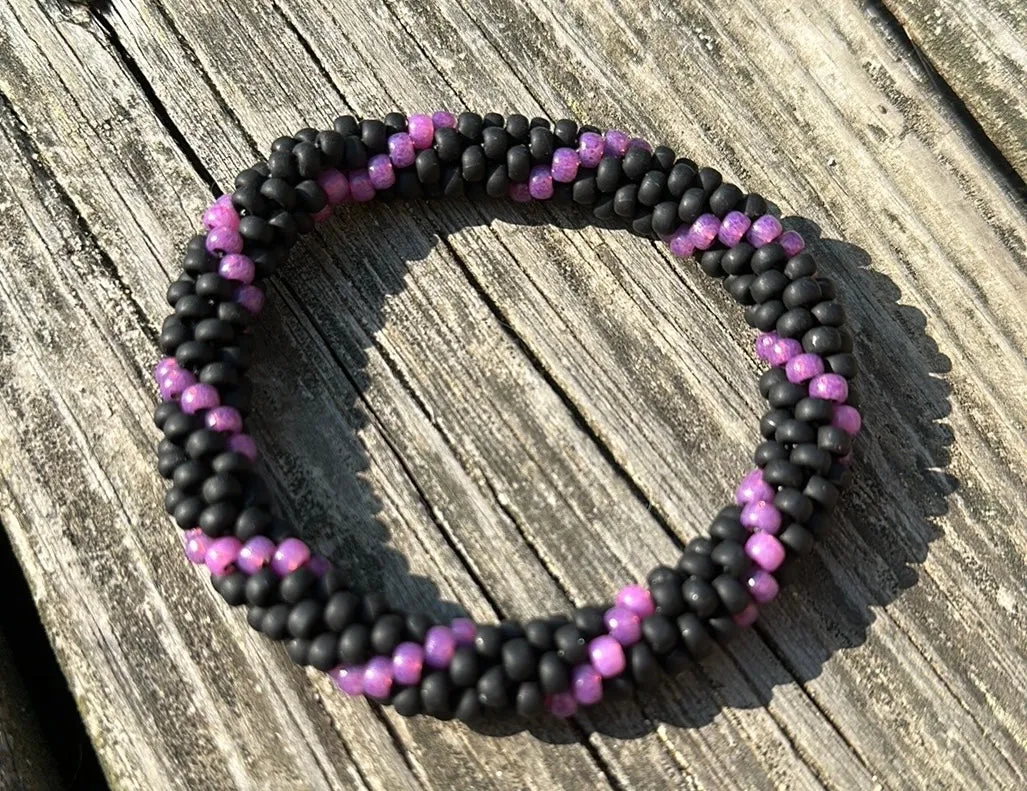 Black twist crocheted bracelet
