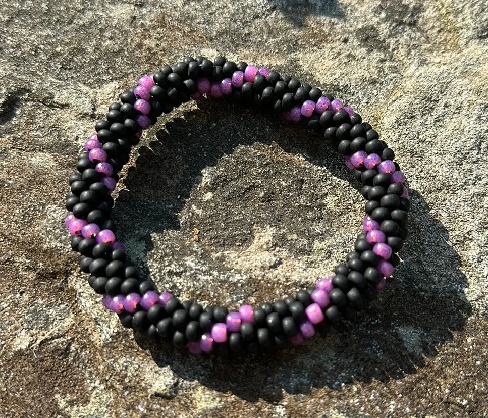 Black twist crocheted bracelet