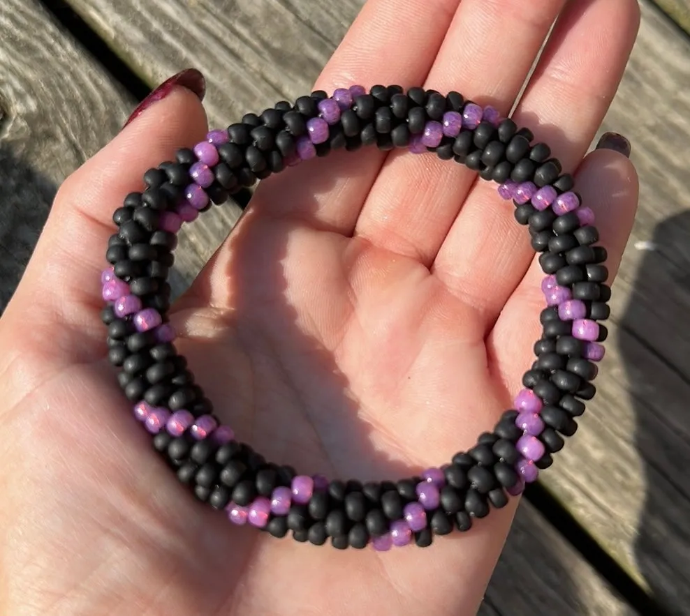 Black twist crocheted bracelet