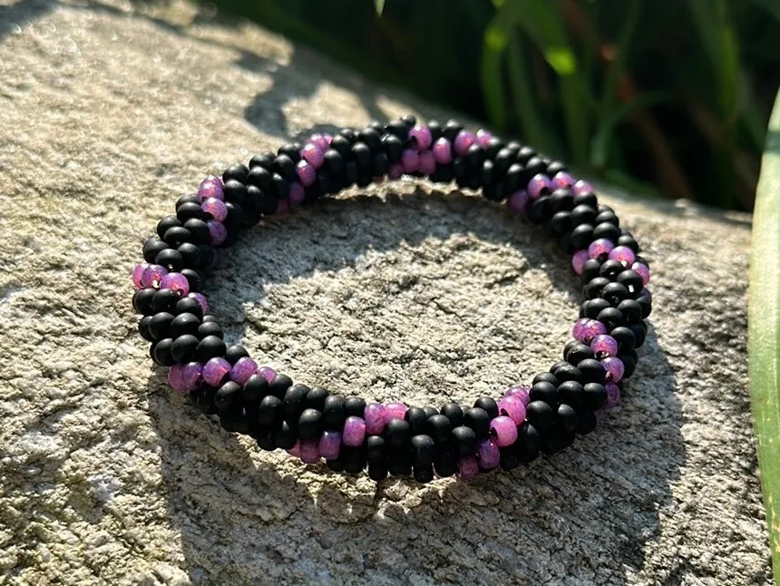 Black twist crocheted bracelet