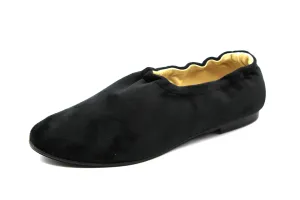 Blublonc  Black Velvet Elastic Slipper Shoe Ceecee