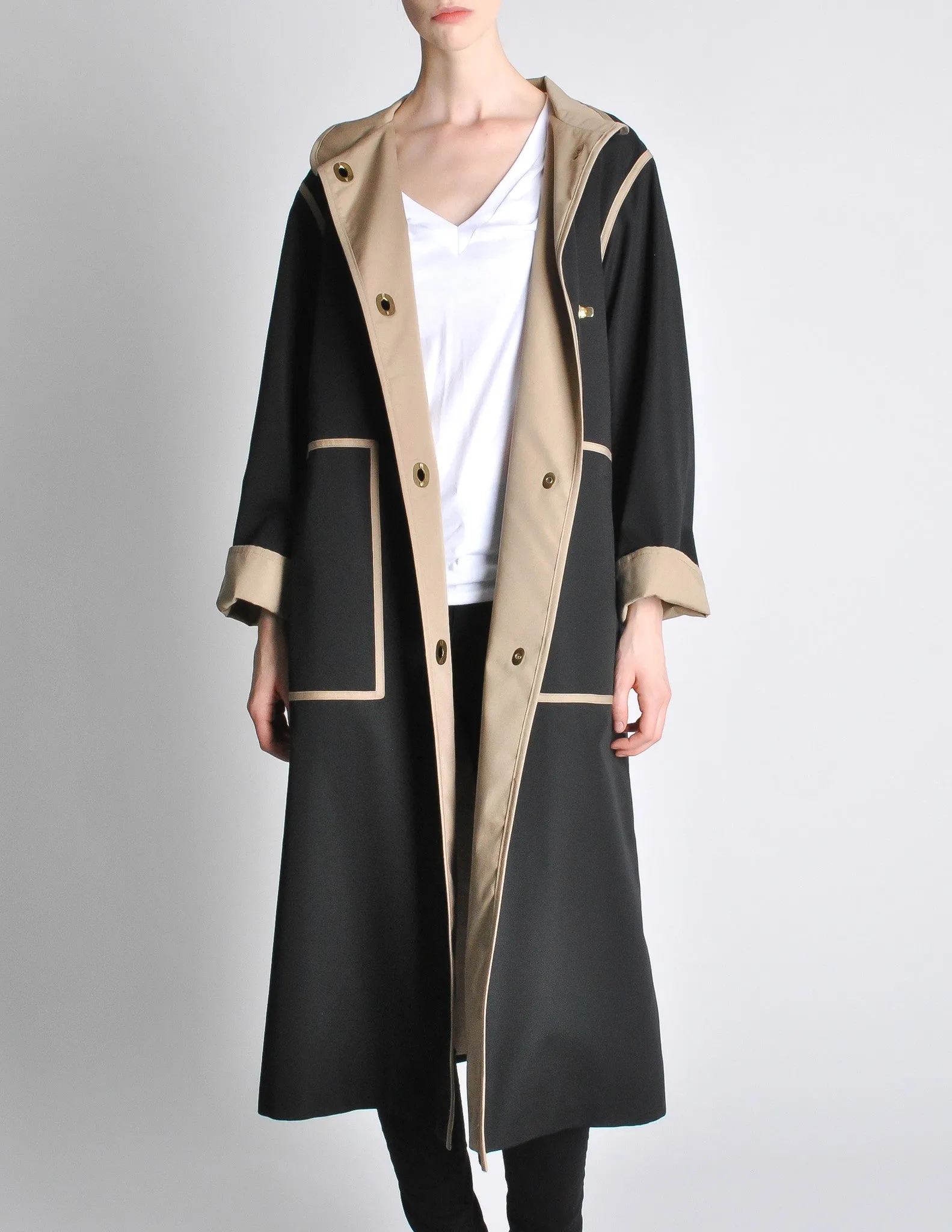 Bonnie Cashin for Russell Taylor Vintage Black & Tan Coat