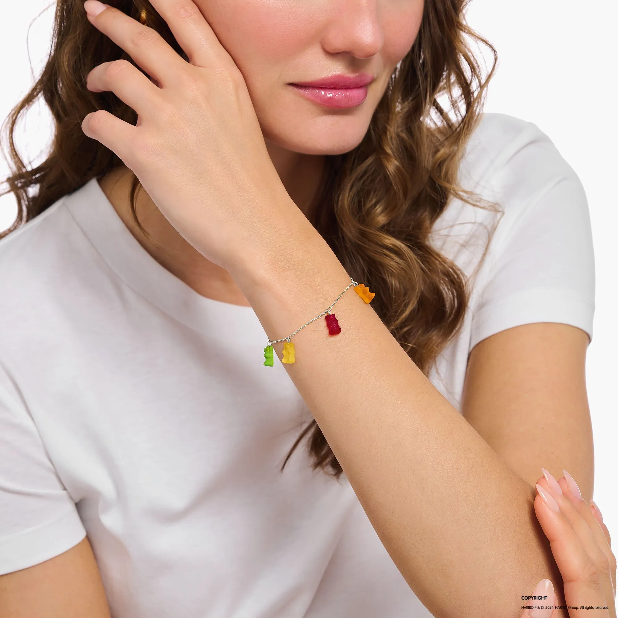 Bracelet with 5 colourful goldbears