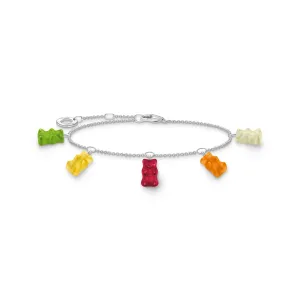 Bracelet with 5 colourful goldbears