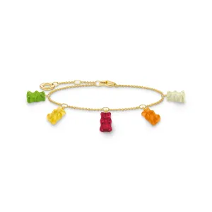 Bracelet with 5 colourful goldbears