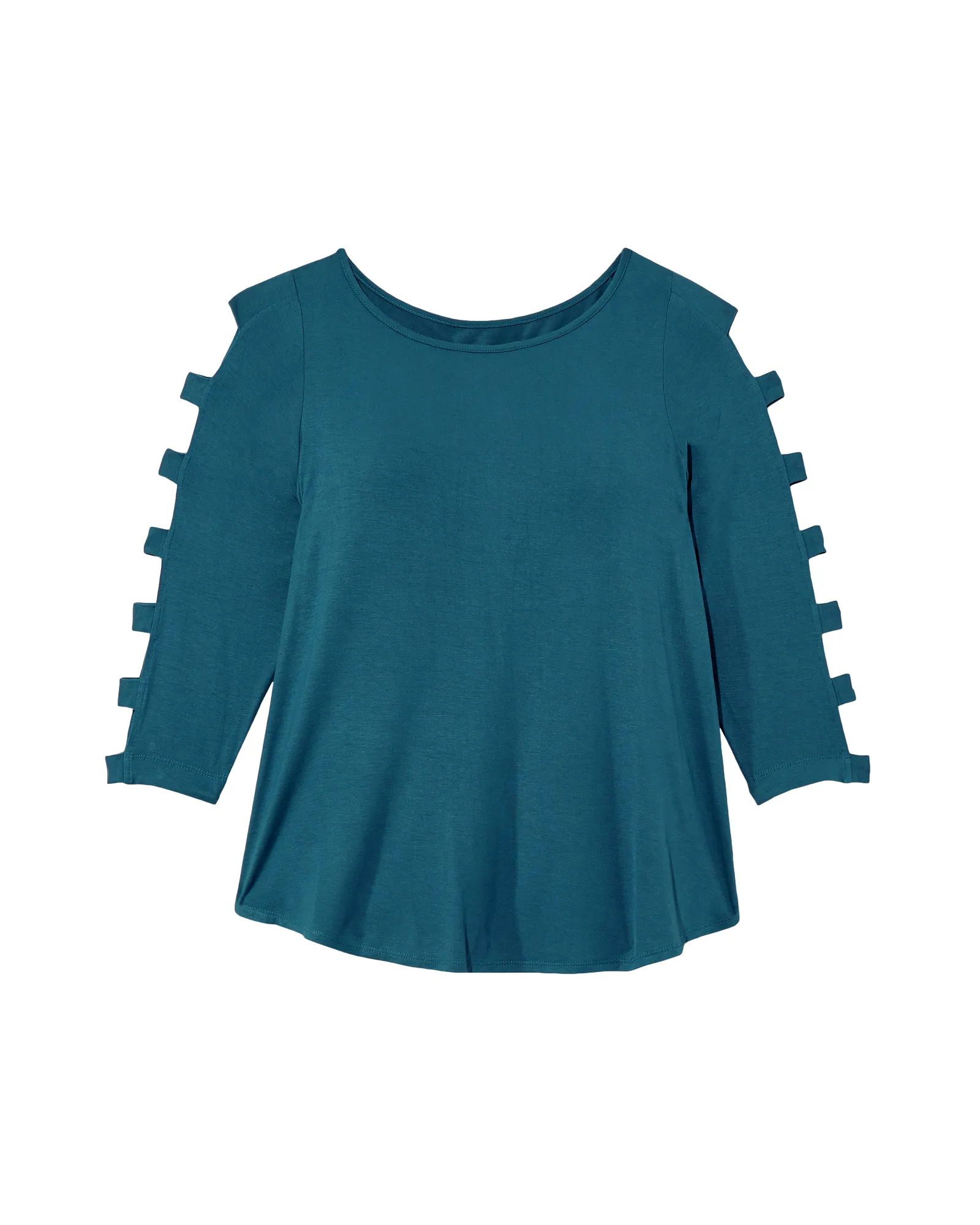 Brie 3/4 Cut-out Sleeve Tee | Teal