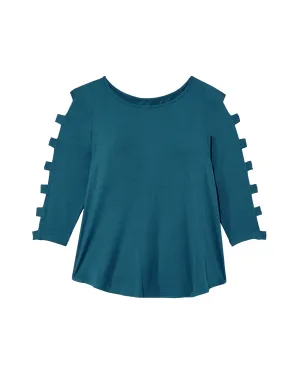 Brie 3/4 Cut-out Sleeve Tee | Teal