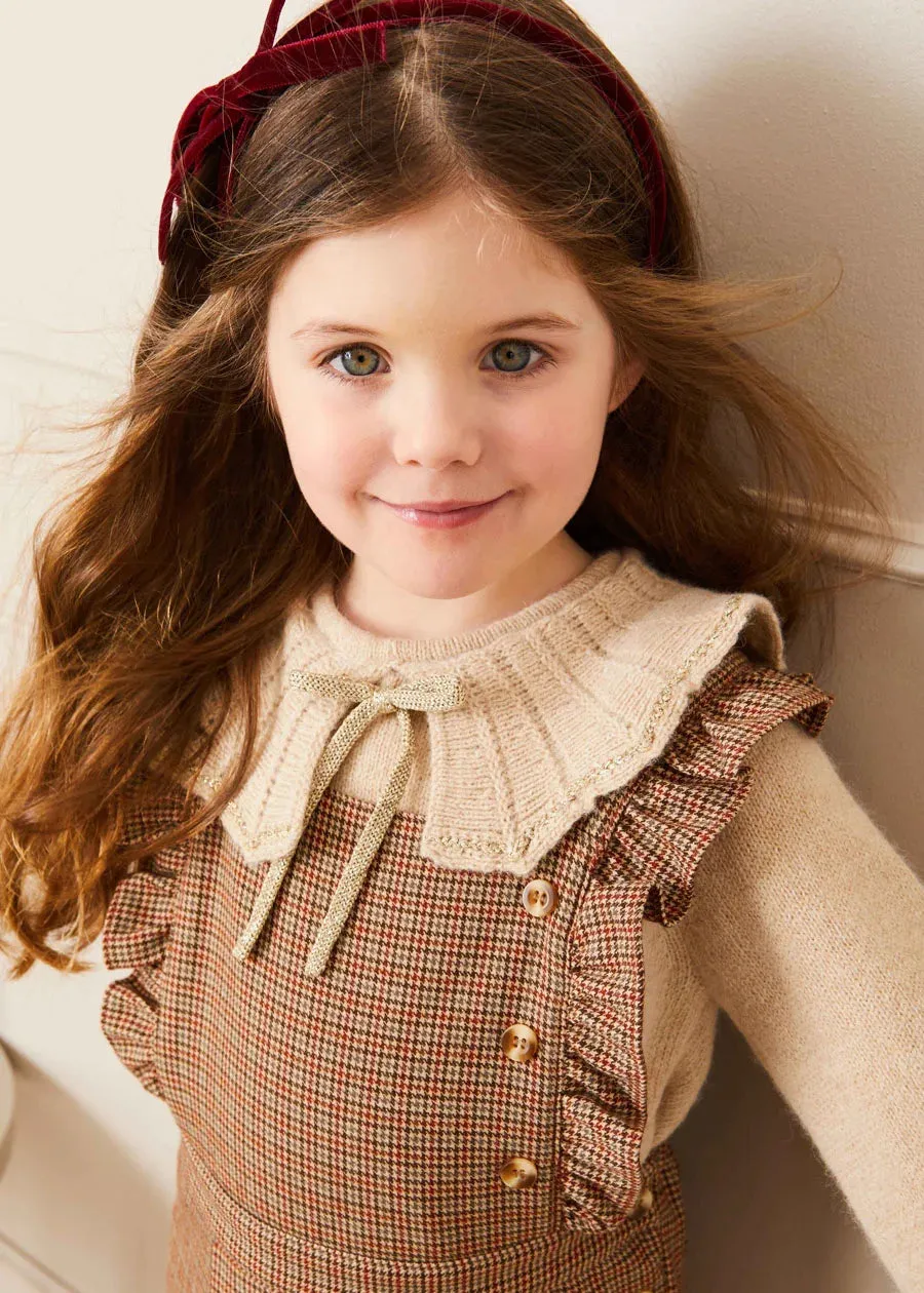 Chester Puppytooth Dungarees in Caramel (4-10yrs)