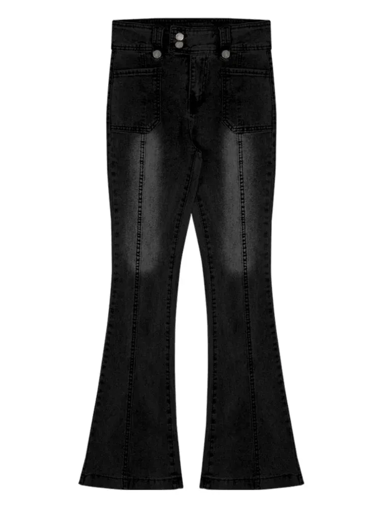 Chic Skinny Flare Winter Y2K High Waist Casual Jeans