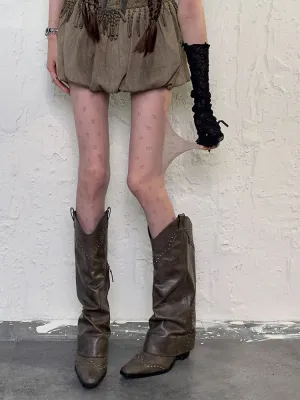 Coffee Wasteland Floral Star Print Tights