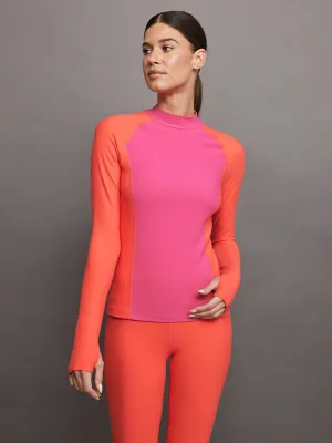Colorblock Run Top in Melt - FUCHSIA PURPLE CAYENNE