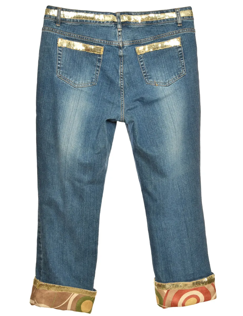 Cropped Straight Fit Jeans - W32 L27