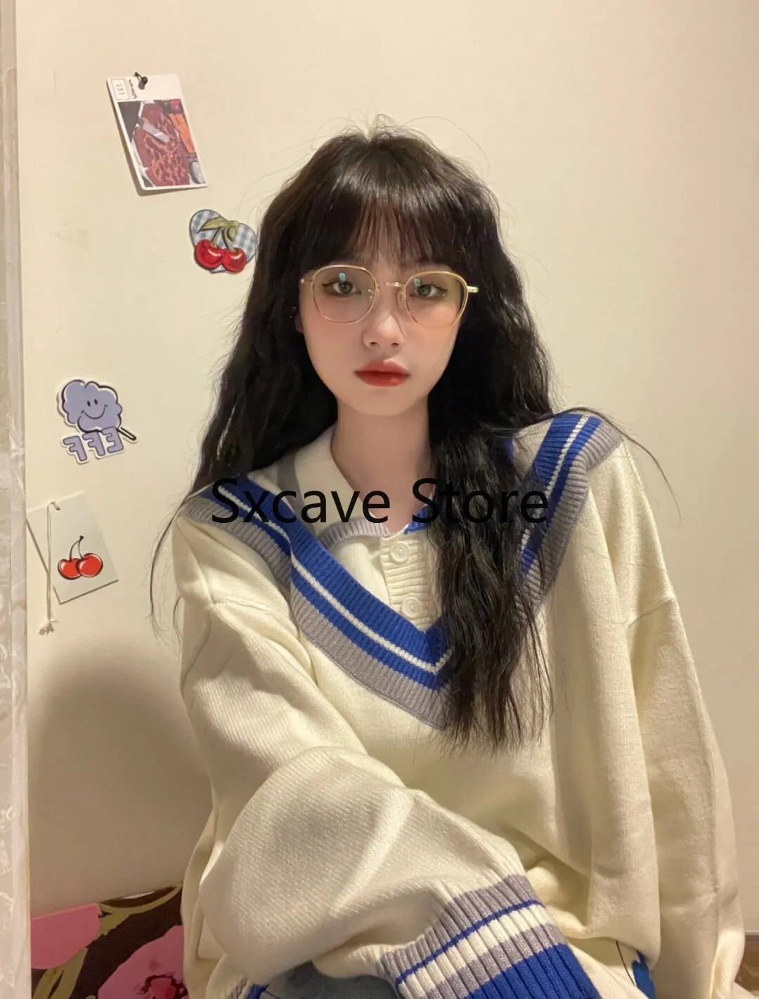 deanwangkt  Autumn Elegant Knitted Sweater Women Long Sleeve Loose Casual Y2k Tops Vintage Pullover Office Lady Korean Style Blouse