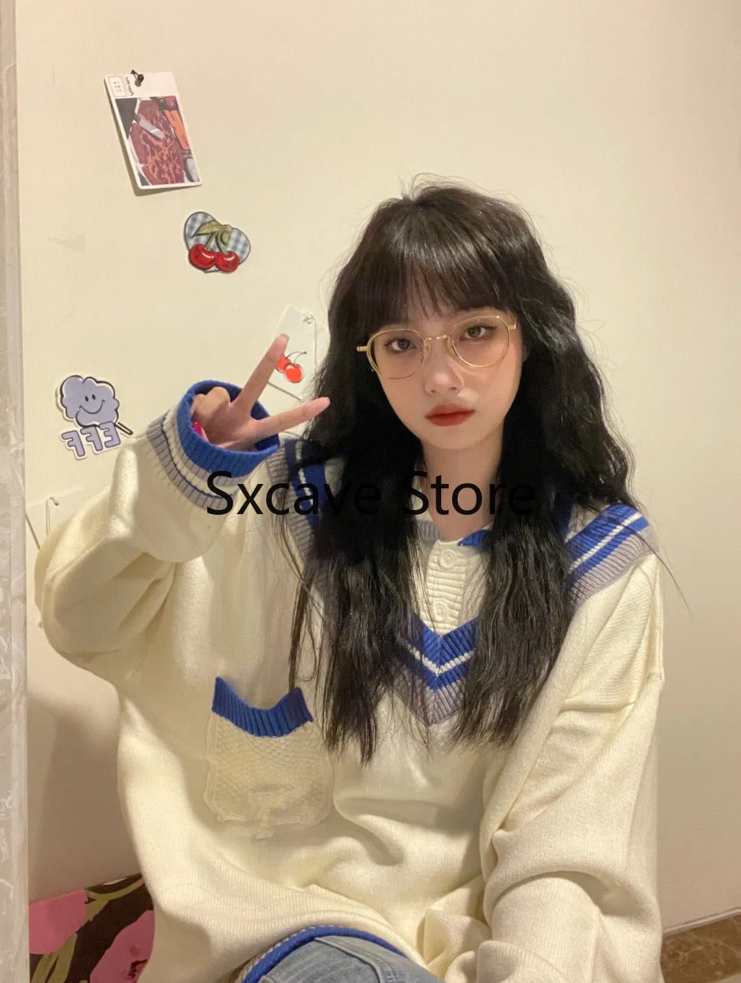 deanwangkt  Autumn Elegant Knitted Sweater Women Long Sleeve Loose Casual Y2k Tops Vintage Pullover Office Lady Korean Style Blouse