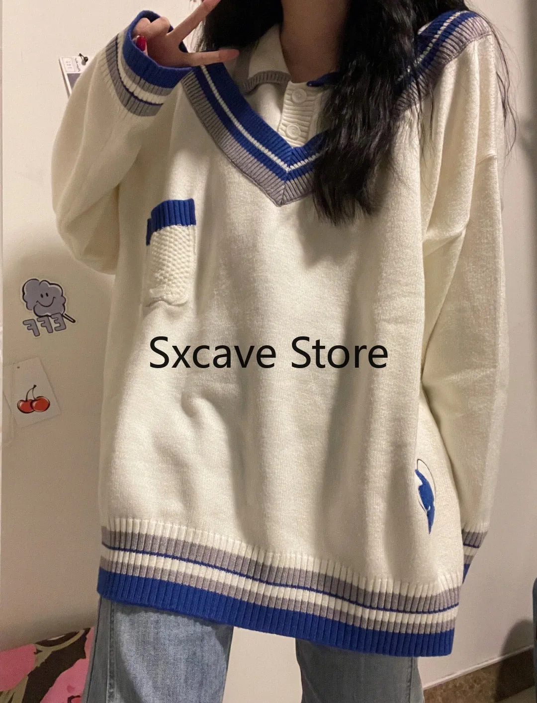 deanwangkt  Autumn Elegant Knitted Sweater Women Long Sleeve Loose Casual Y2k Tops Vintage Pullover Office Lady Korean Style Blouse
