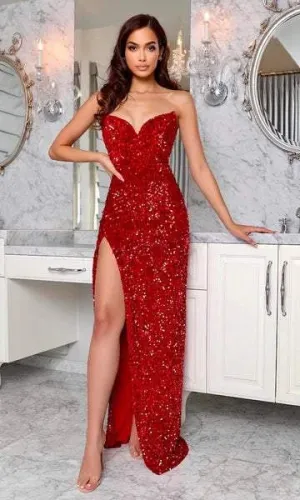 Dine Red Evening Dress