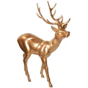 Elegant Deer in Matte Gold Leaf