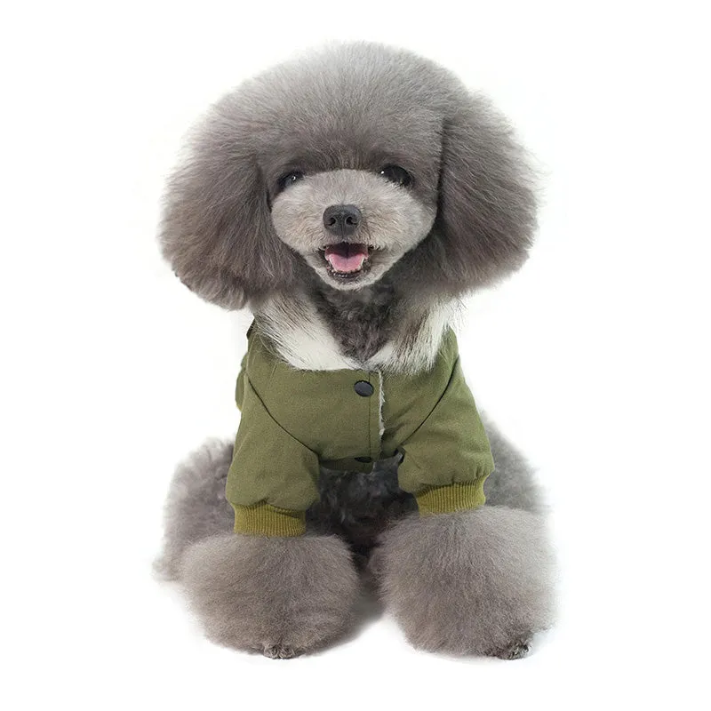 Fancy Soft Fur With Pockets Hooded Coat For Small Dogs