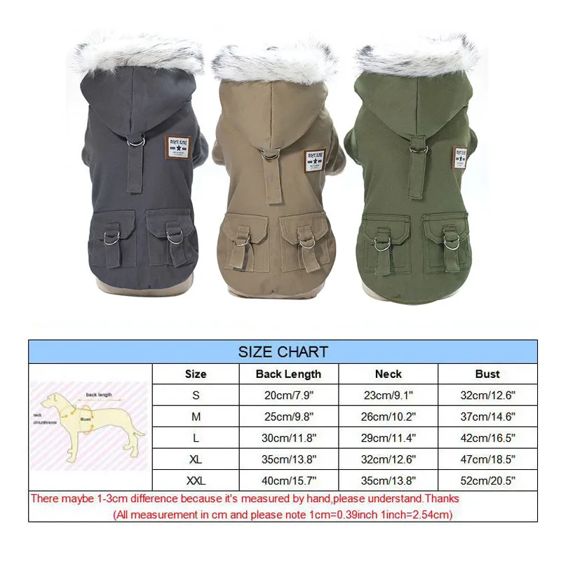 Fancy Soft Fur With Pockets Hooded Coat For Small Dogs