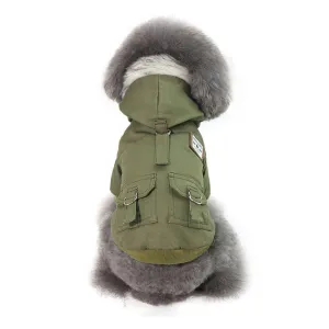 Fancy Soft Fur With Pockets Hooded Coat For Small Dogs
