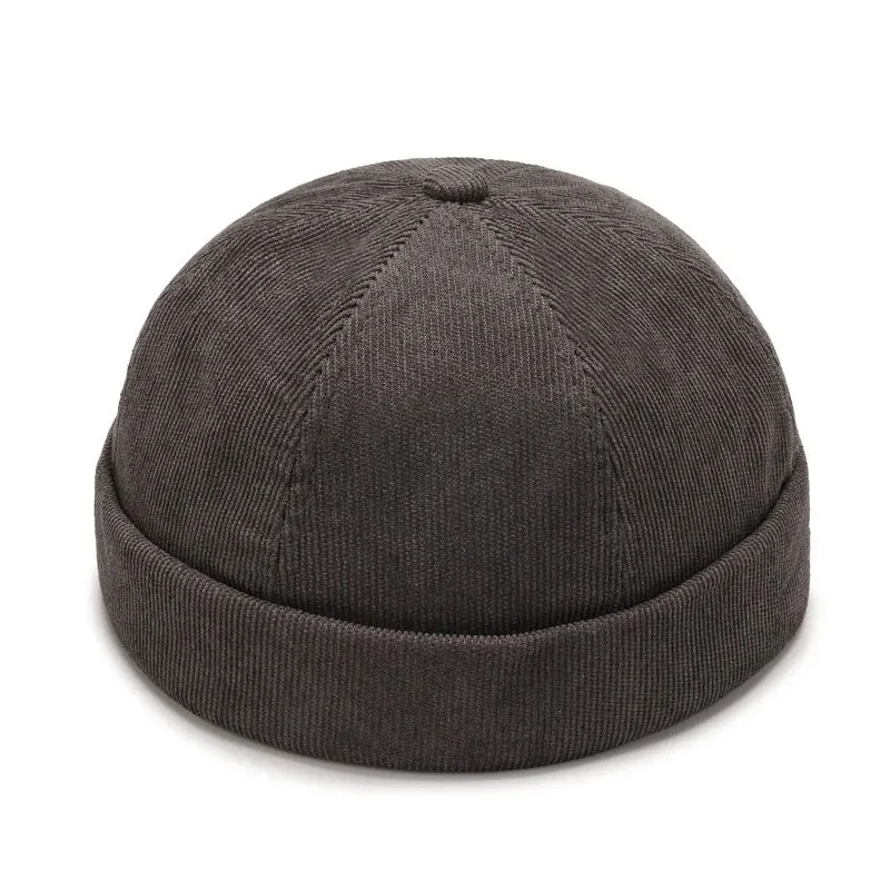 Fashion Men Cotton Docker Cap Vintage Dome Hat Brimless
