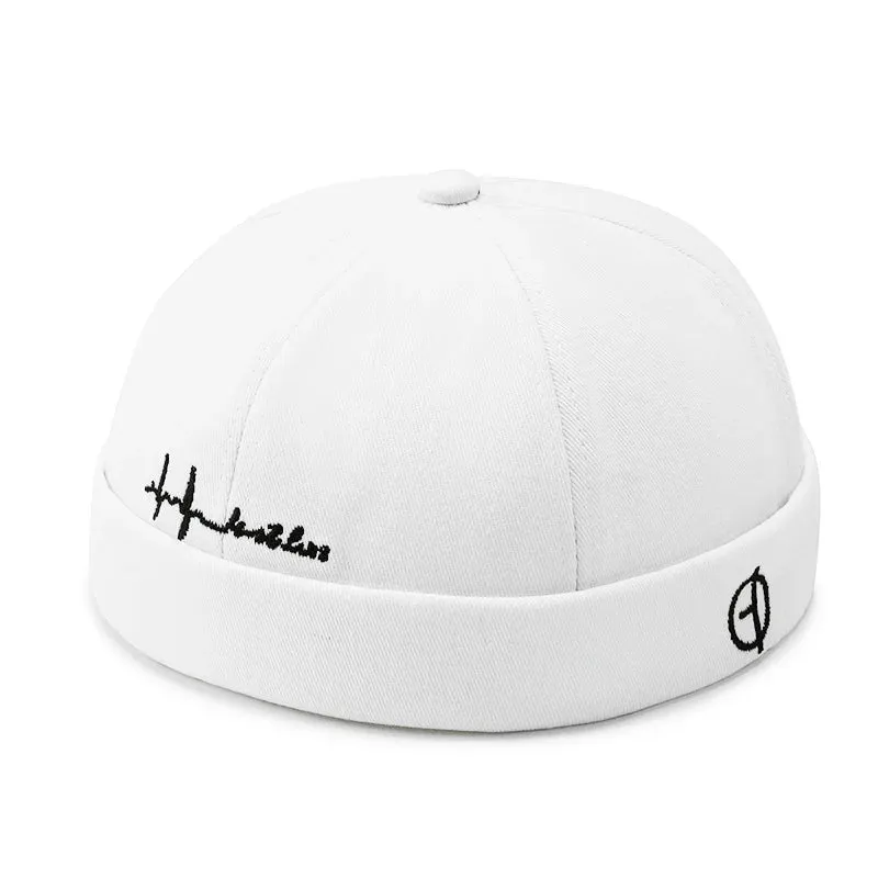 Fashion Men Cotton Docker Cap Vintage Dome Hat Brimless